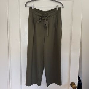 DR2 Olive Wide Leg Tie-Waist Pants